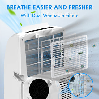 12000 BTU Portable Air Conditioner with Dehumidifier and Fan, Up to 550 Sq. ft -NPE8-08C