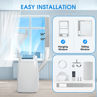 12000 BTU Portable Air Conditioner with Dehumidifier and Fan, Up to 550 Sq. ft -NPE8-08C