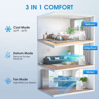 12000 BTU Portable Air Conditioner with Dehumidifier and Fan, Up to 550 Sq. ft -NPE8-08C