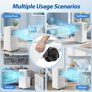 Portable Air Conditioner 10,000 BTU (ASHRAE) for Room Up to 450 Sq.Ft - 3-in-1 AC, Dehumidifier & Fan - Remote, 24H Timer, Window Kit - Home & Office