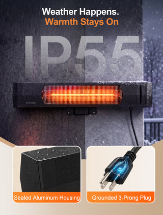 AirChoice 1500W Wall-Mounted Infrared Heater with Remote - JH-HW05-15R