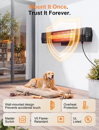 AirChoice 1500W Wall-Mounted Infrared Heater with Remote - JH-HW05-15R