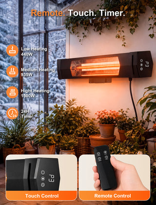 AirChoice 1500W Wall-Mounted Infrared Heater with Remote - JH-HW05-15R