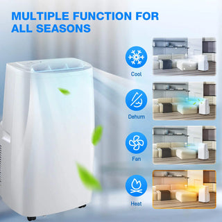 14000 BTU Portable Air Conditioner with Cooler, Heater, Dehumidifier, Fan- NPH-10H