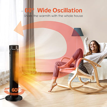 AirChoice 1500W Tower Space Heater with 3D Flame Effect - KPT-1606F