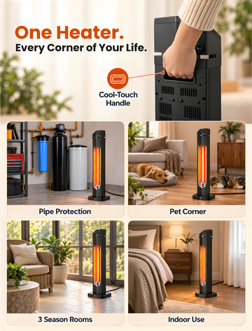 AirChoice 1500W Infrared Tower Heater with Remote - JH-HW04-15R