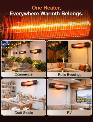 AirChoice 1500W Wall-Mounted Infrared Heater with Remote - JH-HW05-15R
