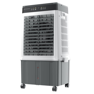 Portable air conditioner with cooling and dehumidification features on a white background