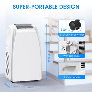 12000 BTU Portable Air Conditioner with Dehumidifier and Fan, Up to 550 Sq. ft -NPE8-08C