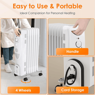 Oil Heater, 1500W Portable Electric Space Heaters