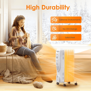 Oil Heater, 1500W Portable Electric Space Heaters