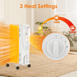 Oil Heater, 1500W Portable Electric Space Heaters